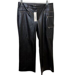 Juicy Couture Faux Leather Zip Pocket Pants – Liquorice – Size M – NWT